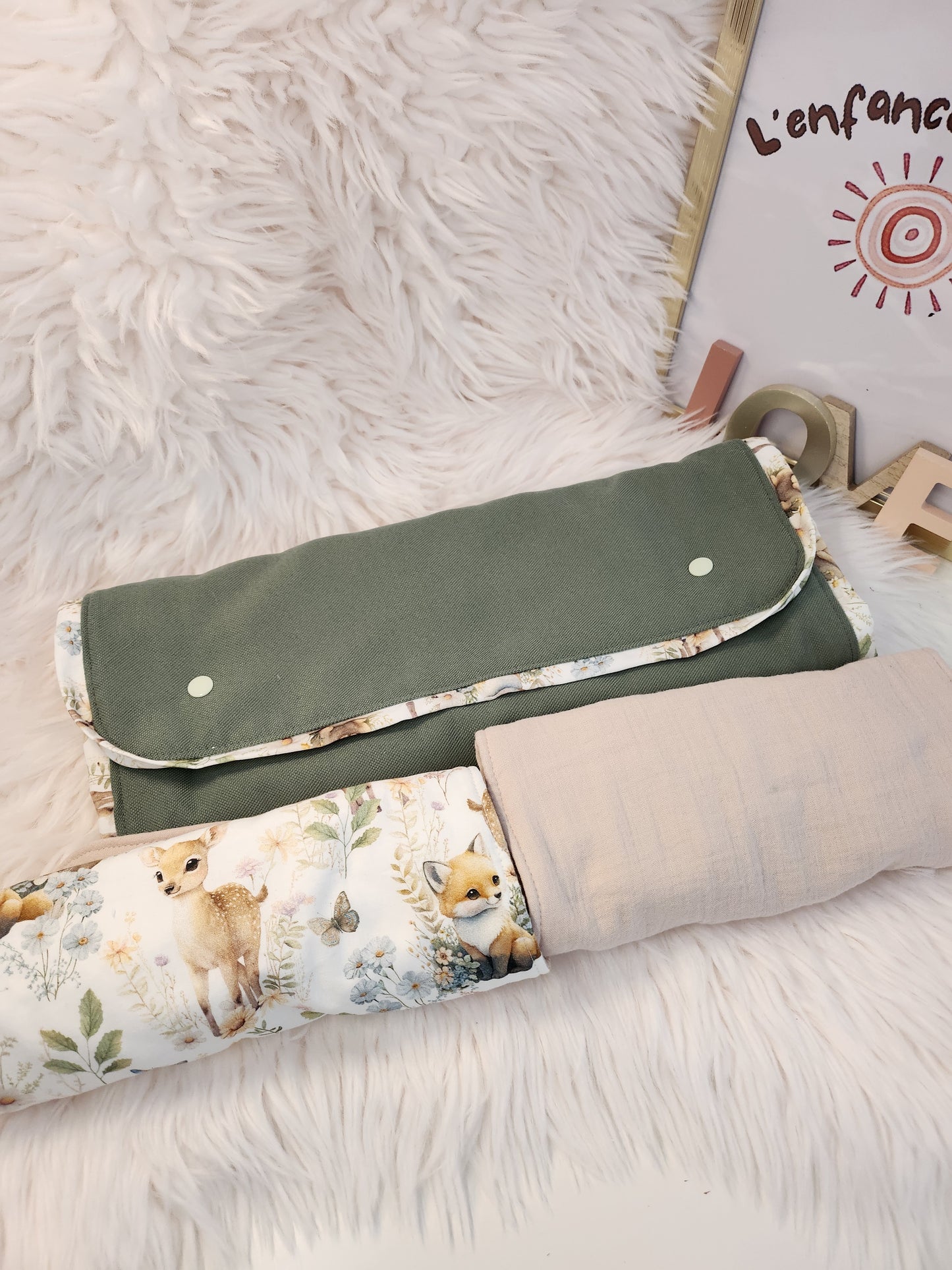 Matelas à langer nomade forêt enchantée
