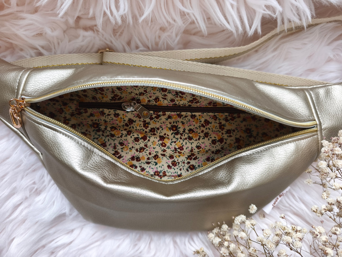 Sac banane doré métallisé